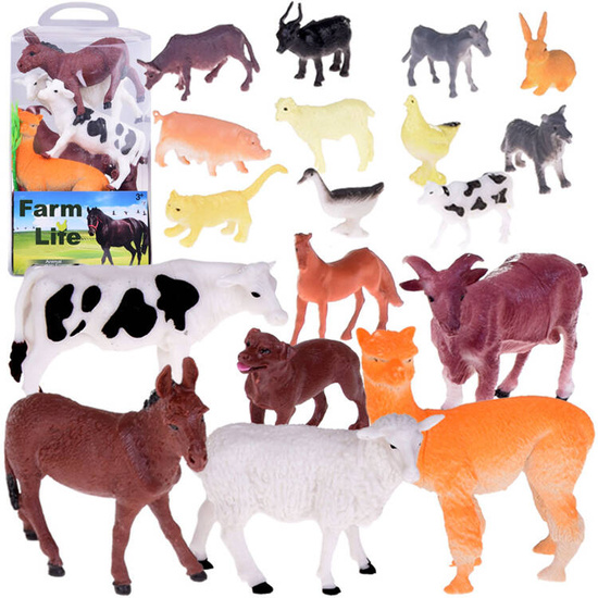 Farm Animals Set Farm Horse Cow Dog Duck 27 pieces ZA5069