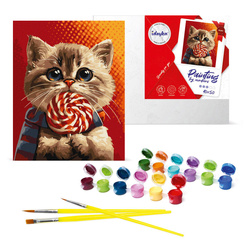 Paint by numbers kit Cat with candy KHO6594 40x50 AP0036