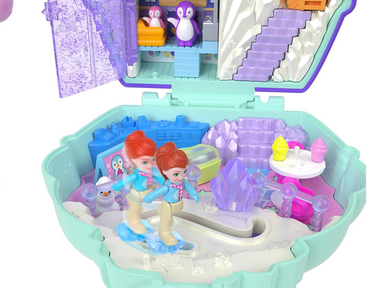 Polly Pocket Snow Penguin Set with Lockable House and Accessories ZA6050