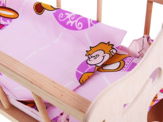 Wooden Cradle for 50cm doll +  bedding ZA2021