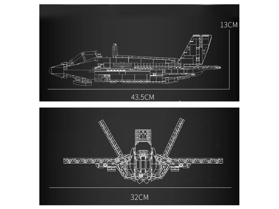 Klocki techniczne amerykański myśliwiec F-35 Lighting II 1600ele ZA5799