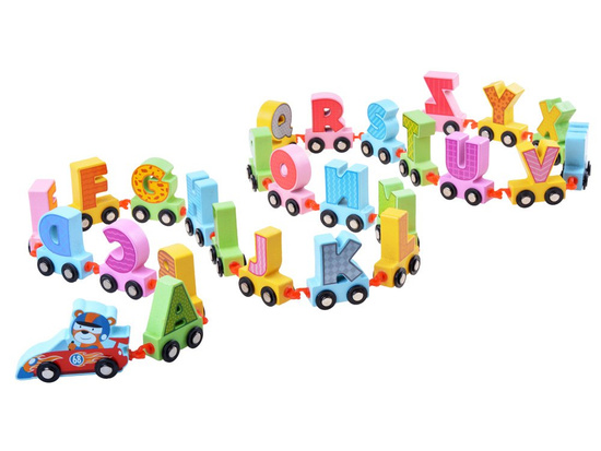 Wooden alphabet queue blocks train 27e ZA3603