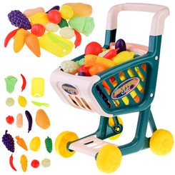 Shopping cart + vegetables, fruits, 32 items, fun in the store ZA4790