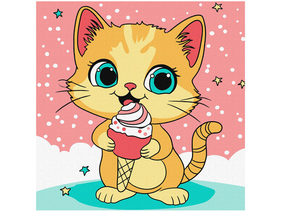 Painting by numbers for kids 25x25cm KHO6260 Raspberry ice cream AP0068