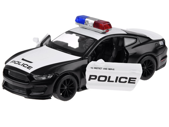 Metal car police Ford Shelby GT350 scale 1:32 lights beacons ZA4610