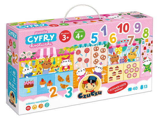 CzuCzu Puzzle Numbers Bunnies learning to count play scenario ZA5556