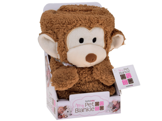 Soft blanket - cuddly 2in1 MONKEY in mocha mouse color ZA0724