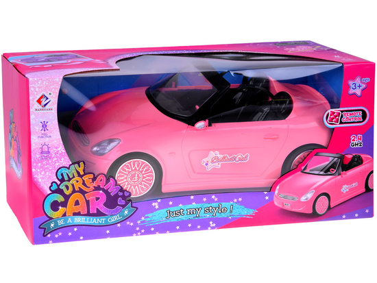 Pink RC Convertible Car with Lights and Remote Control RC0713