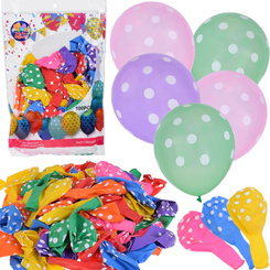Colorful Balloons with white dots set of 100 pieces ZA5568