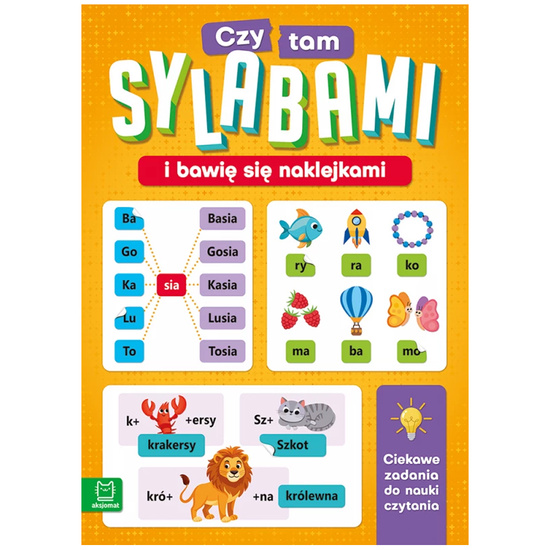 Aksjomat Czytam sylabami i bawię sie naklejkami. Ciekawe zadania do nauki czytania KS1049