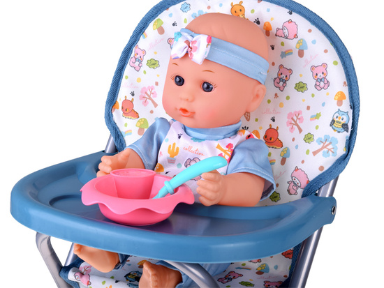 Deluxe Baby Doll Set Stroller Cradle High Chair Accessories 16 pcs ZA5917