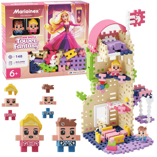 Marioinex Klocki mini wafle Wieża Fantazji 148ele 2 figurki  ZA5493