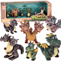 Fairy Tale Dragon Figurine Set 6 pcs – Magical Creatures ZA5883