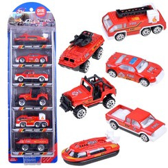 Resilient springs, a set of 6 metal fire brigades ZA3505