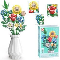Technical blocks Large bouquet of wild flowers + bottle 618 pcs ZA5461