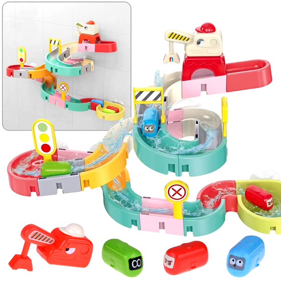 Bath toy slide track for water cars 37pcs ZA5926