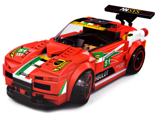 Technical blocks Sports car RED 164 pieces + stickers ZA4289