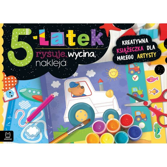 Aksjomat Kreatywna książeczka dla małego artysty 5-latek rysuje, wycina, nakleja KS0851