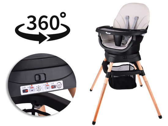 Multifunctional 6-in-1 swivel feeding chair for children ZA5659