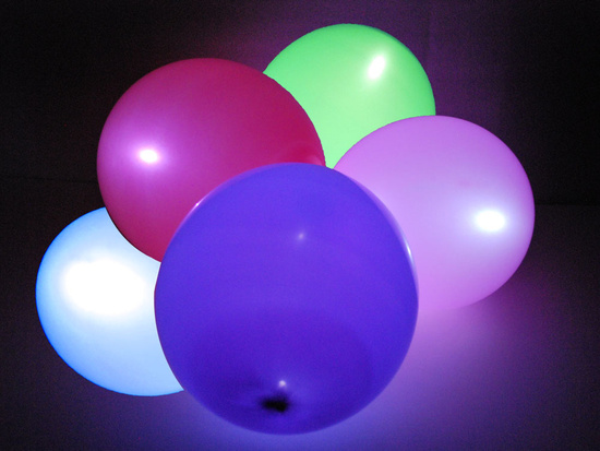 Set of colorful LED glowing balloons 5 pcs 30 cm impressive decoration ZA1591