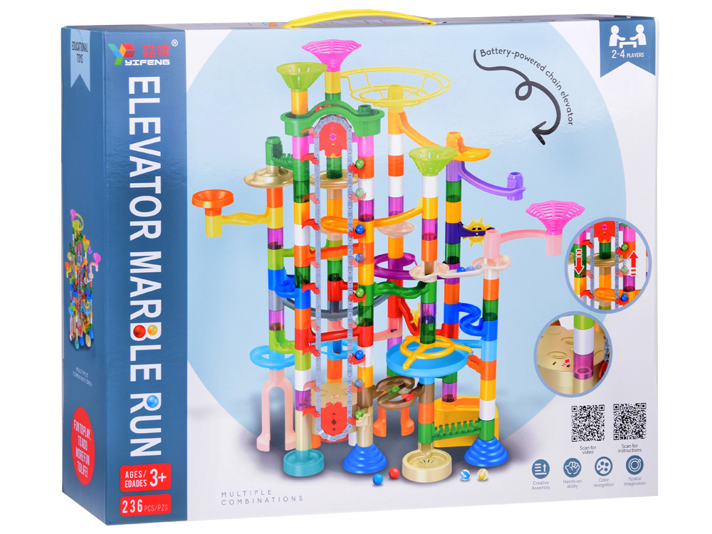 MARBLE Colorful ball track, battery-powered, 236 pieces
