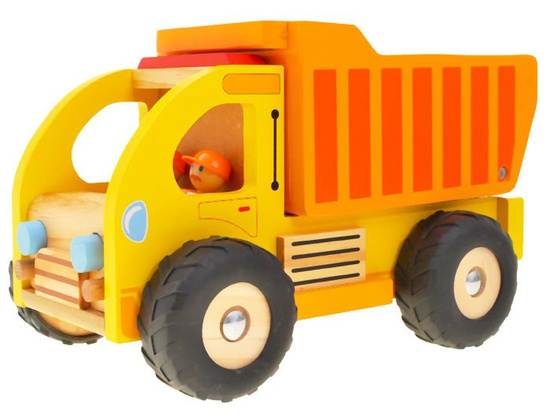 Wooden Car Dump Truck Garbage Truck with Movable Trailer for Children ZA1810