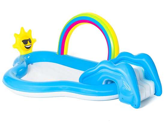 Bestway Water Playground RAINBOW AND SUNSHINE Paddling Pool + Slide 53092