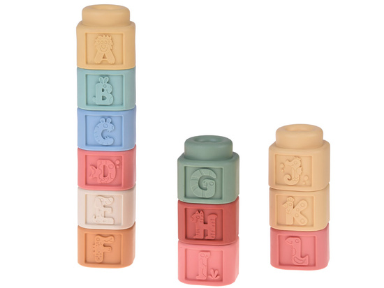 Soft Pastel Rubber Blocks with Adorable Ducklings – 30-Piece Set ZA5671