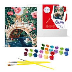 Painting by numbers kit Bridge and flowers KHO3664 40x50 AP0026