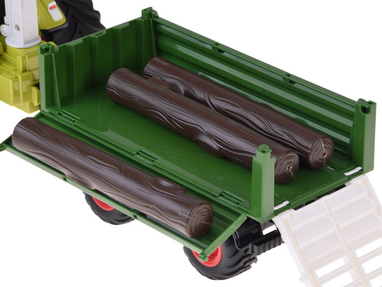 Sterowany Traktor na pilota z przyczepą i chwytakiem bale drewna RC0719