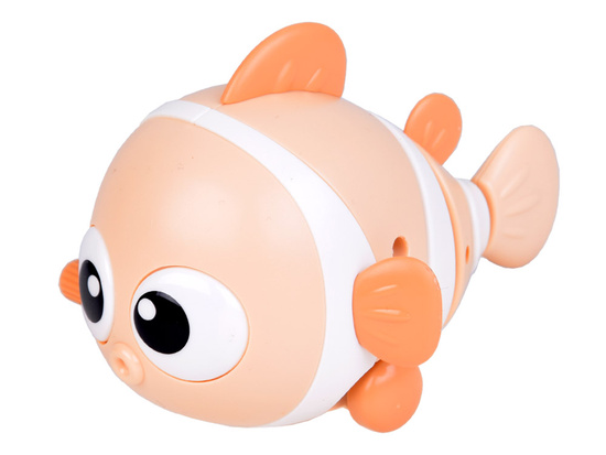 Colorful Wind-up Fish Riding Clownfish Moving Tail ZA5448