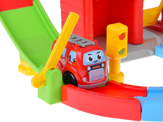 Set of car garage with driveway FIRE BRIGADE + fire truck ZA5691