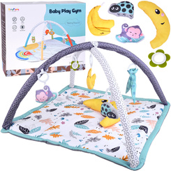 Large Educational Baby Play Mat + Soft Bolster Pillow + Toys ZA5824