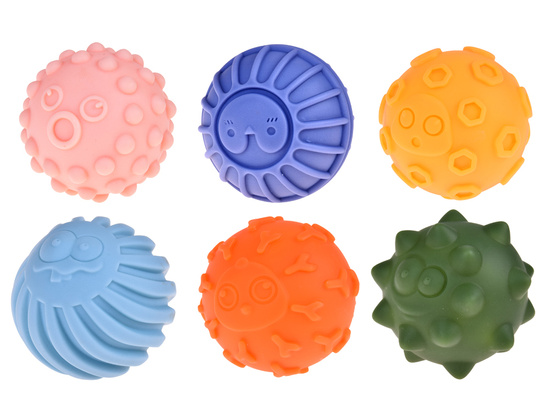 Colorful sensory balls squeakers for children 6m+ 6pcs ZA5578