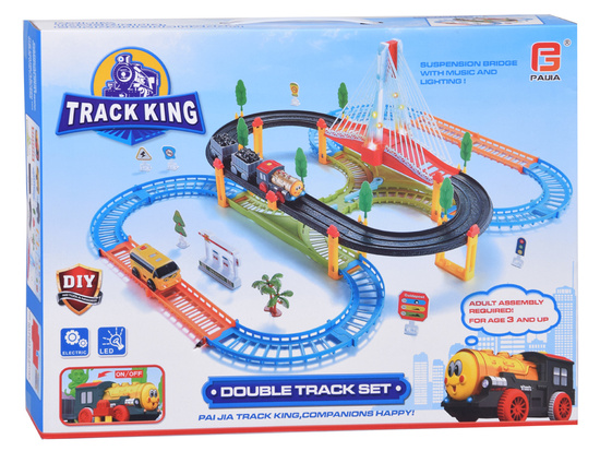 Electric Train Set 2-in-1 – Locomotive with Carriages + Track and Bus ZA5886