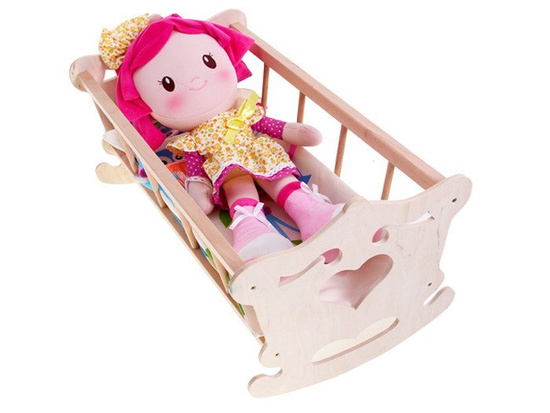 Wooden Cradle for 50cm doll +  bedding ZA2021