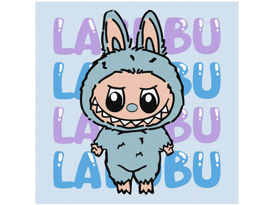 Malowanie po numerach dla dzieci 25x25cm KHO1283 On – Labubu AP0066