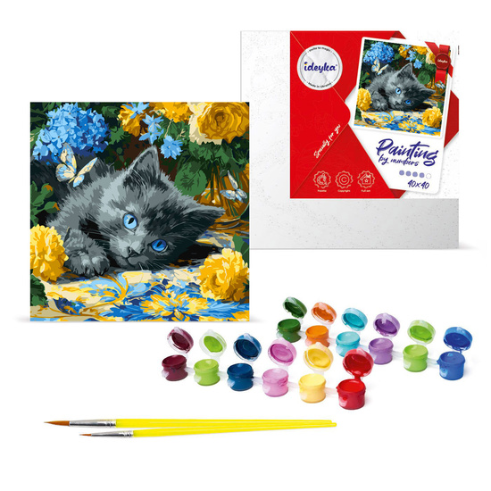 Painting by numbers 40 x 40 cm KHO6795 Blue-eyed kitten AP0098