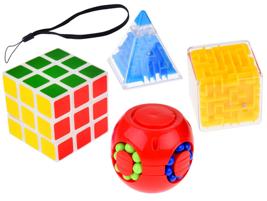 Puzzles Logic cube maze puzzle set of 4 GR0631