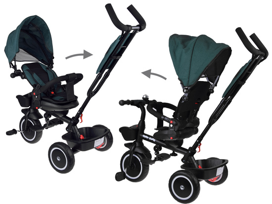 Children's three-wheeled bicycle Tiny Bike 3in1 with a roof ROTATABLE SP0650