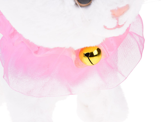 Interactive kitten walks on a leash, meows, and wags its tail ZA5592