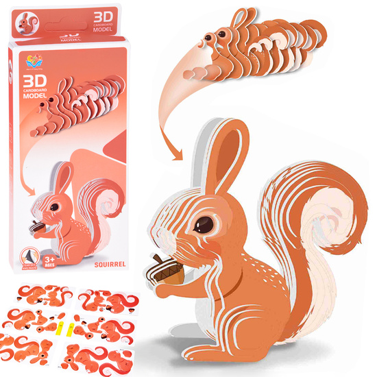 Puzzle 3D kartonowy model WIEWIÓRKA zrób to sam DIY 35 ele ZA5720