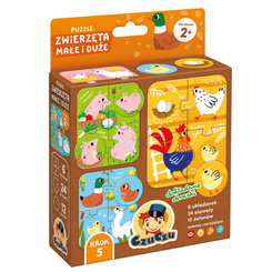 CzuCzu Puzzle Small and Large Animals 6 puzzles and 12 tokens 2+ ZA6094