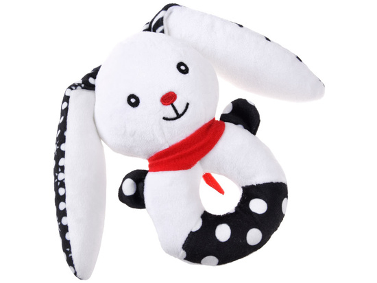Contrast rattle for babies with a squeaker, BUNNY ZA5778