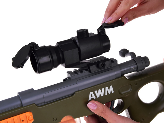 Large sniper rifle, cartridges, shells, sight, magazine ZA4632