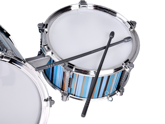 Children's drum set 5 drums + stool included - blue design IN0182