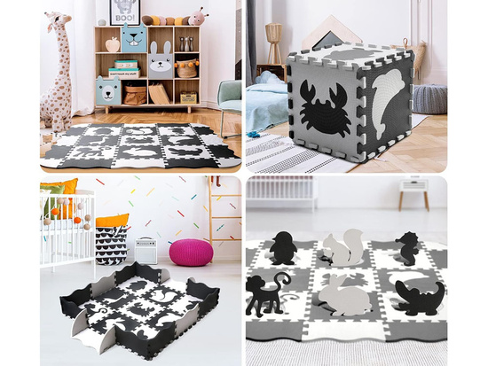 Foam puzzle - contrasting mat for babies ANIMALS ZA4783