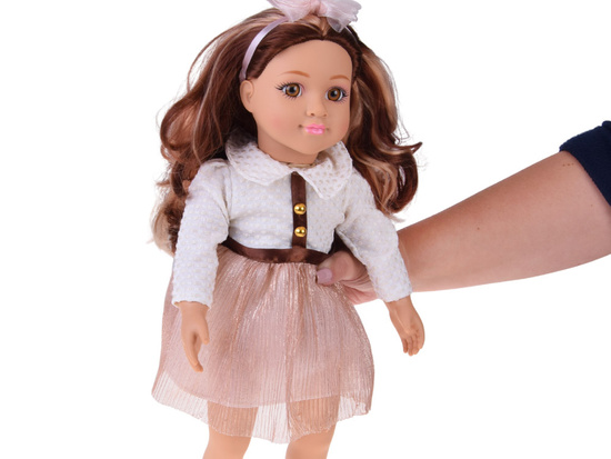 Stylish 48 cm Doll with Long Brown Hair – Adorable Outfit ZA5842