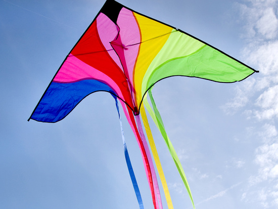 Large Light Kite with colorful ribbons 190x100cm ZA5571
