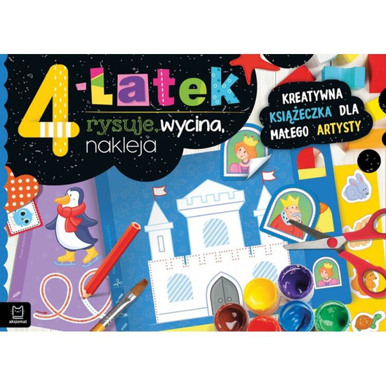 Aksjomat Kreatywna książeczka dla małego artysty 4-latek rysuje wycina nakleja KS0850